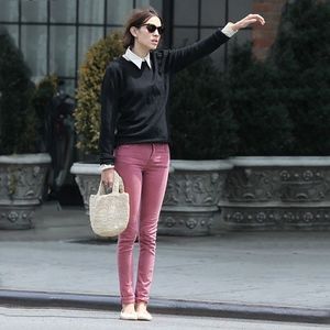 Topshop dusty pink high waisted jamie jeans 25